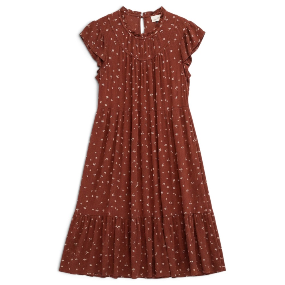 Universal Thread Midi Dress Womens XL Cottagecore Boho Prairie Rust Floral
